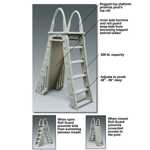 pool ladder with roll guard