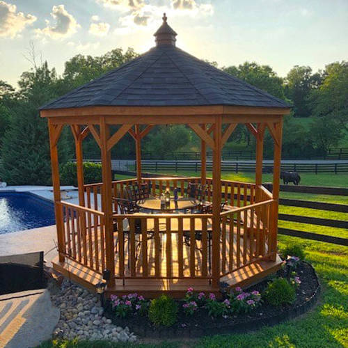 10ft Wooden Amish Country Gazebo Pool