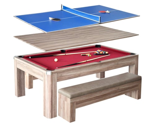 Newport 7 Ft. Pool Table Combo Set with Benches and Top