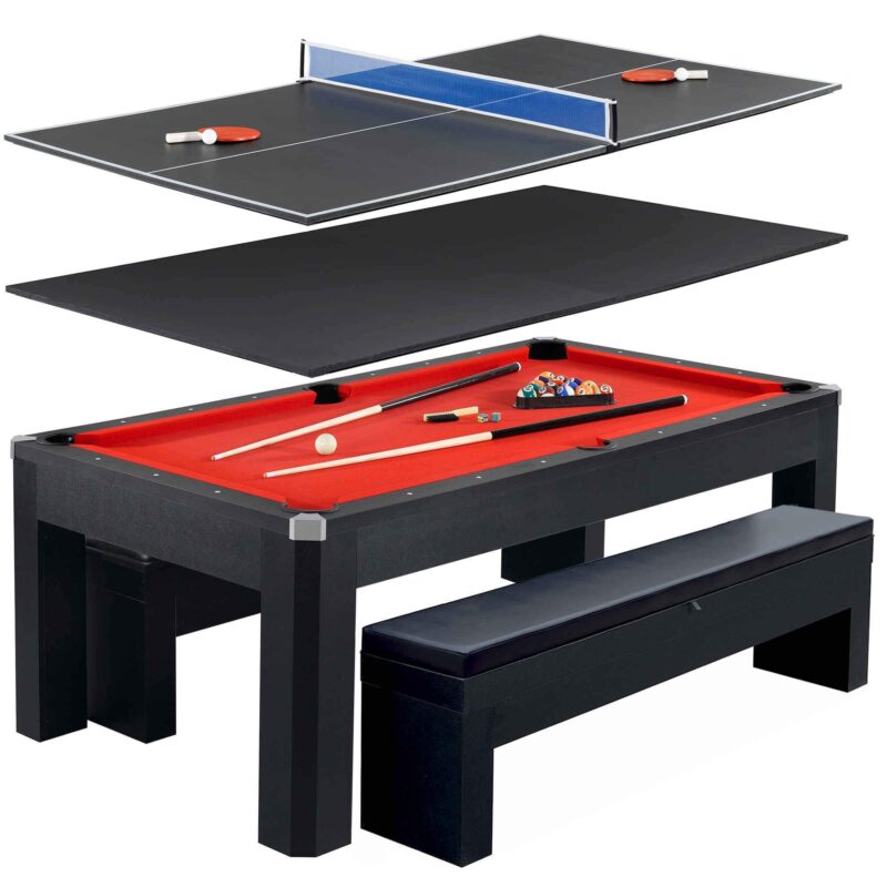 Park Avenue 7 Ft Pool Table Set with Benches and Top