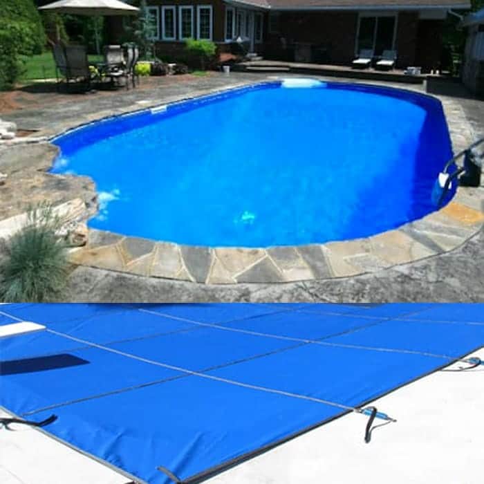 15' x 30' Oval Above Ground Swimming Pool Mesh Winter Cover 10 Year Blue 