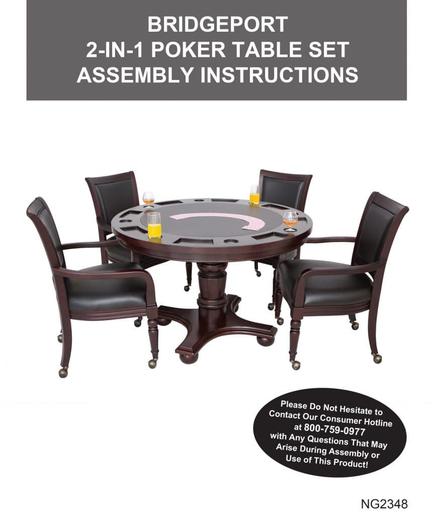 Bridgeport 2in1 Poker Game Table Set with Four Chairs