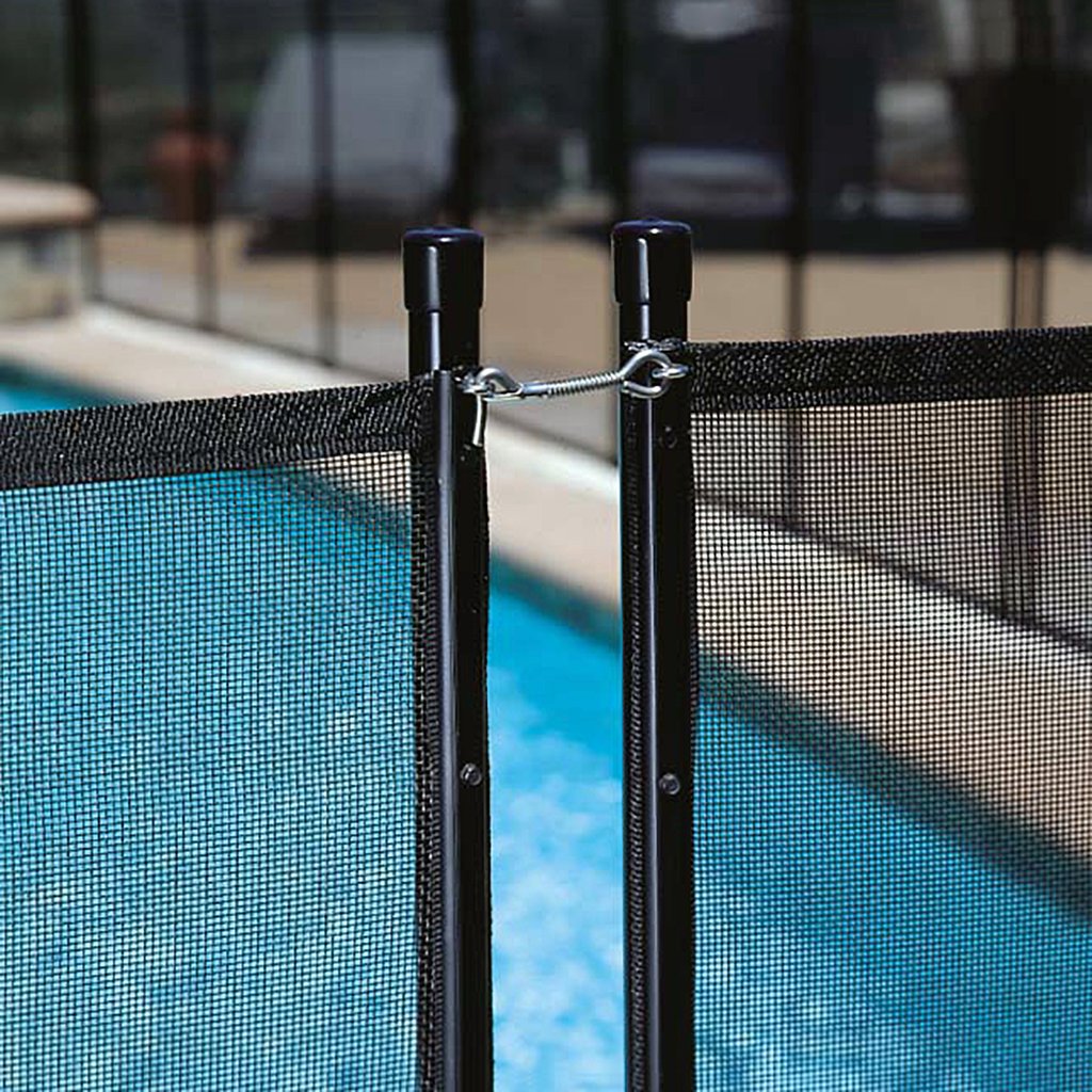 Details about   4x12 Ft Outdoor Pool Fence With Section Kit,Removable Mesh Barrier Inground Pool 