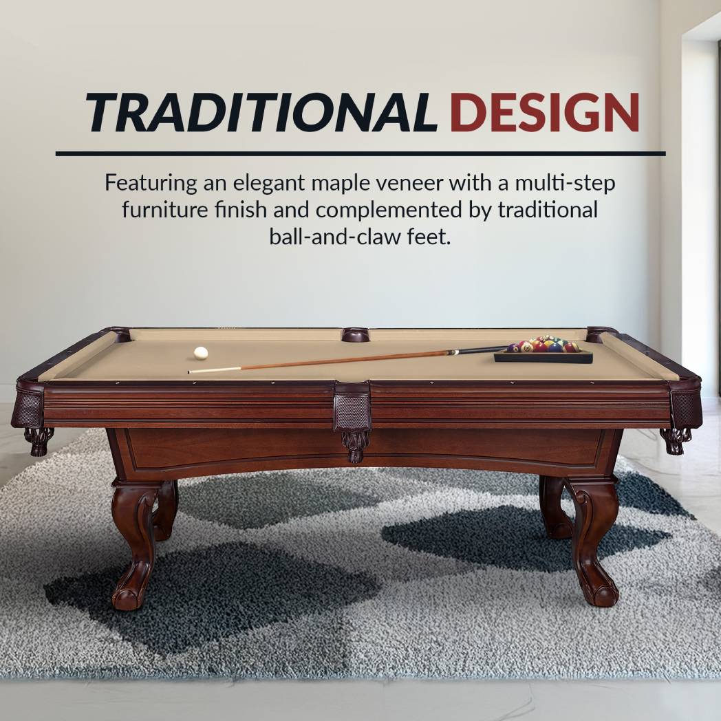 Augusta 8 Ft. Non-Slate Pool Table in Walnut - Pool Warehouse