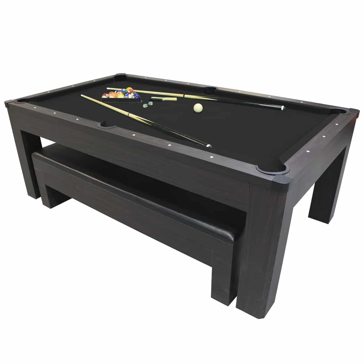 New York Nights 7 Ft Pool Table Set with Benches and Top