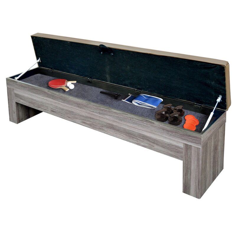 Driftwood 7 Ft Air Hockey Table Combo Set with Benches