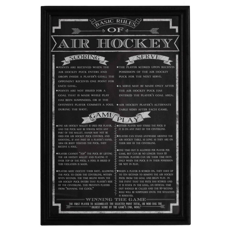 Game Rules Wall Art Air Hockey