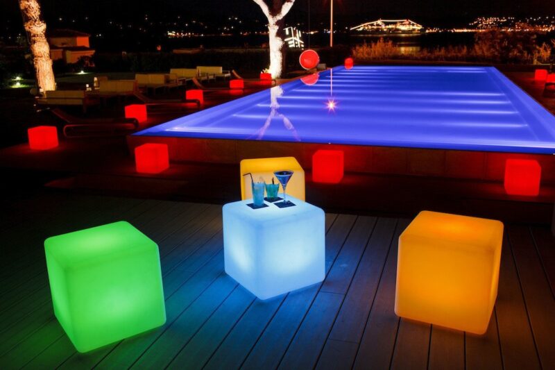 16-Inch Waterproof Block LED Light Cube with Remote