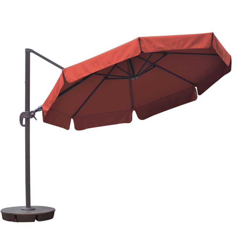 Freeport 11-ft Octagonal Cantilever Patio Umbrella with Valance in Sunbrella Acrylic