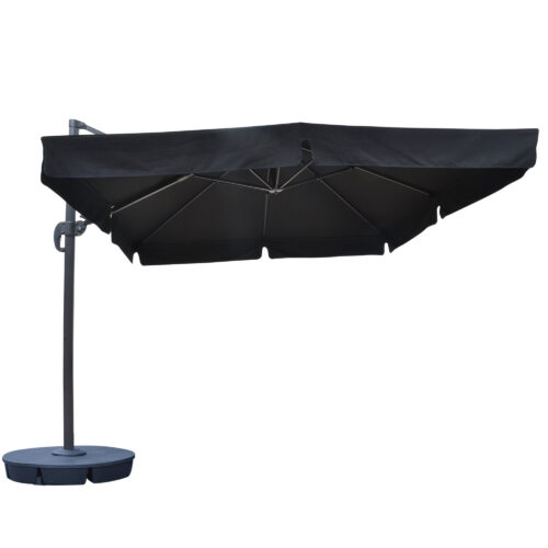 Santorini II 10-ft Square Cantilever Umbrella w: Valance in Sunbrella Acrylic