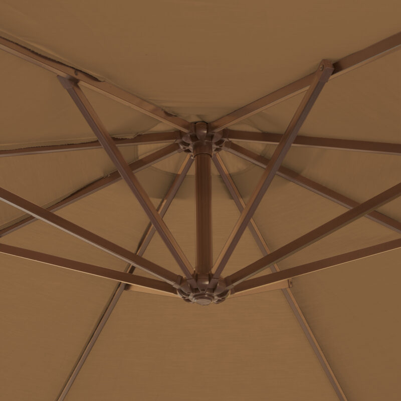 Santorini II 10-ft Square Cantilever Umbrella w: Valance in Sunbrella Acrylic
