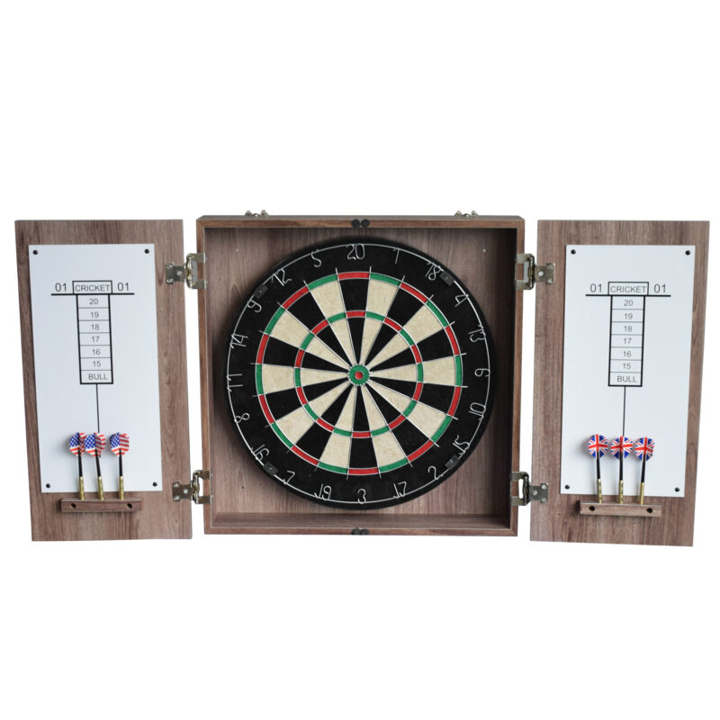 Winchester Dartboard & Cabinet Set in Driftwood