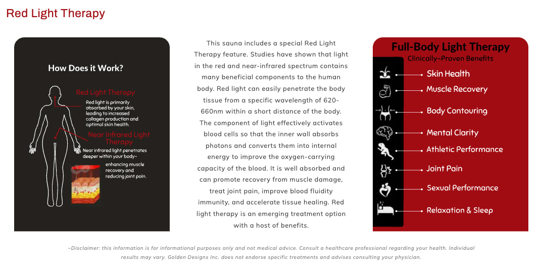 Golden Designs Red Light Therapy Information