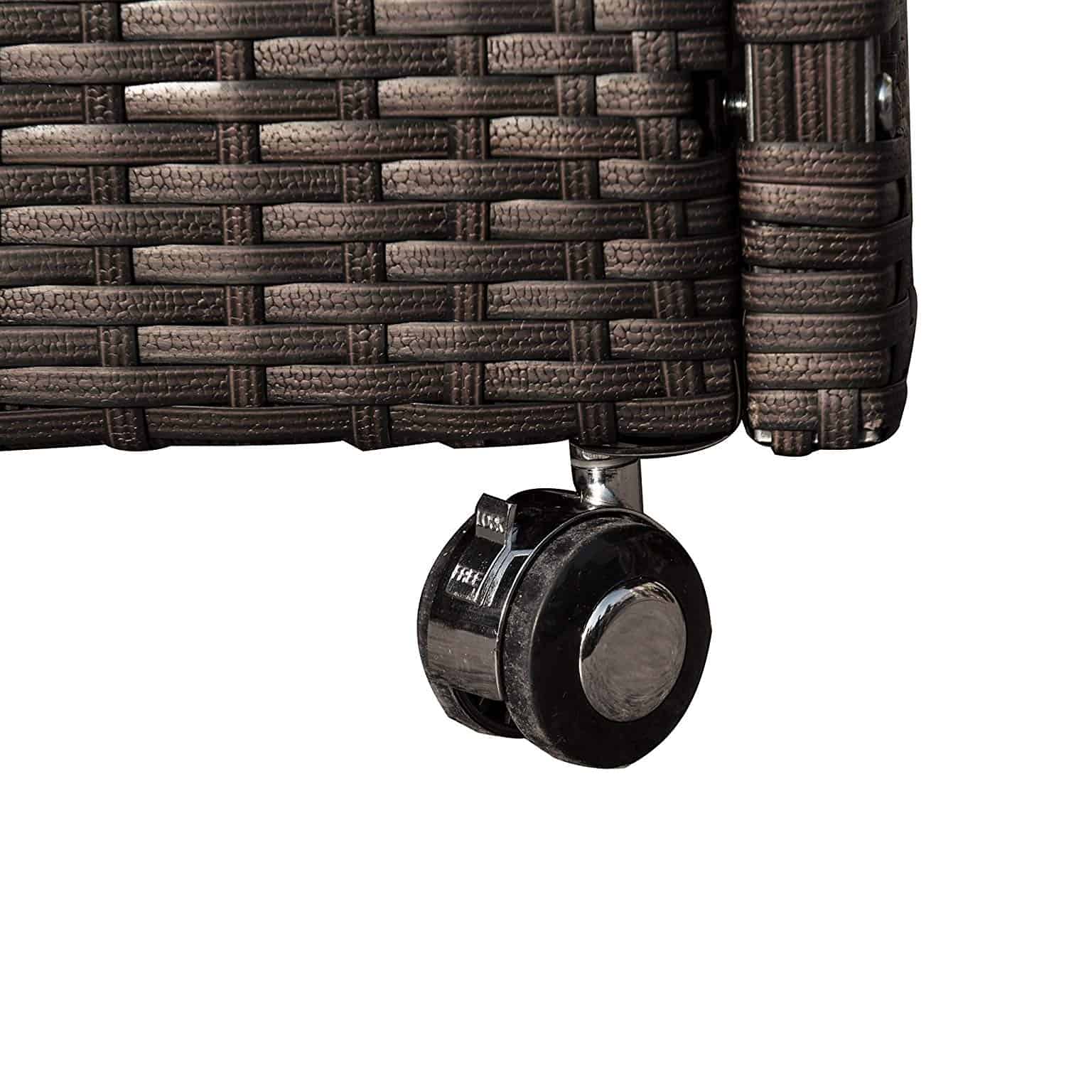 Island Retreat Outdoor Wicker Bar Cart with Drink Wells and Ice Tray