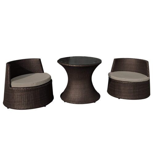 Oasis 3 Piece Outdoor Wicker Chat Set