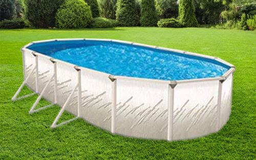 Oval Above Ground Swimming Pool 550x366x120 Wall Hard Lacquered Pine Oval Toi