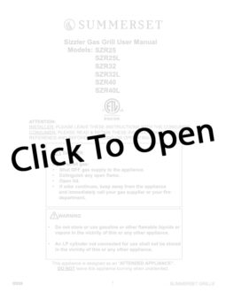Summerset Grills User Manual PDF