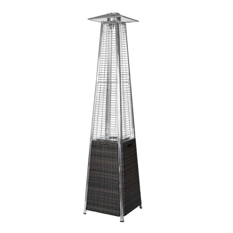 RADTec Grey Wicker Tower Flame Heater
