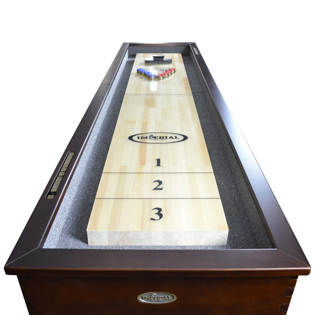 Imperial 9 Ft Antique Walnut Shuffleboard Table Pool Warehouse