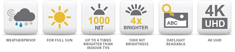 SunBriteTV Pro 2 Series Full Sun LED HDR 4K Outdoor TV-Features