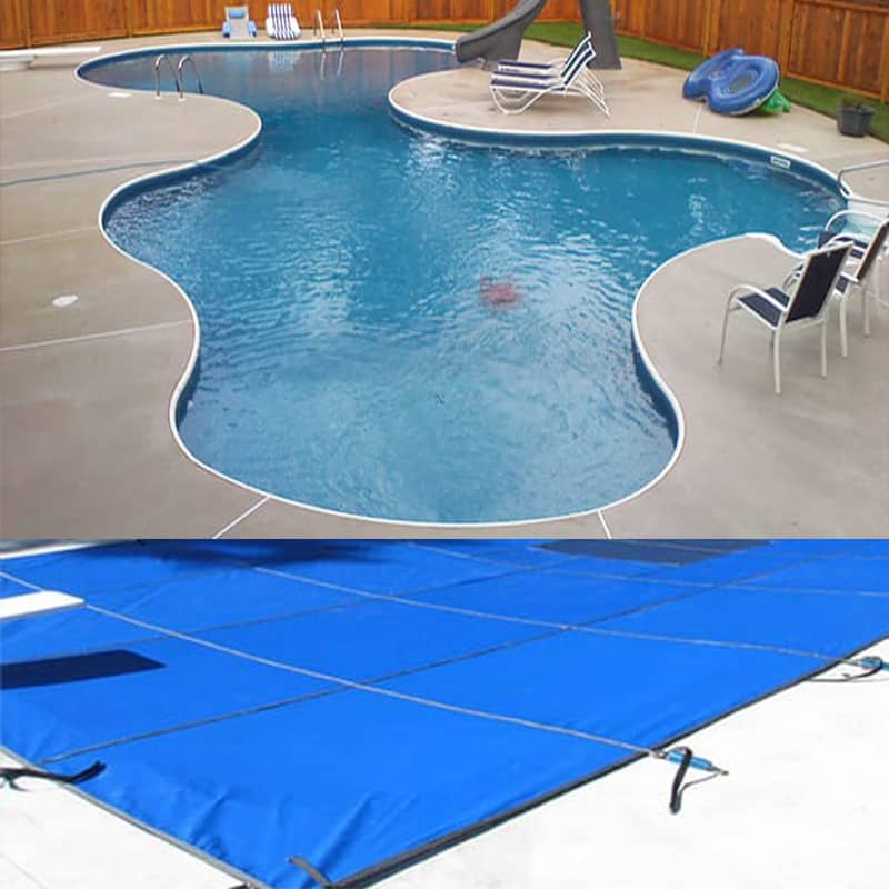 In-ground pool WINTER COVER SUPREME rectangle 16/' x 32/' with tube holding straps