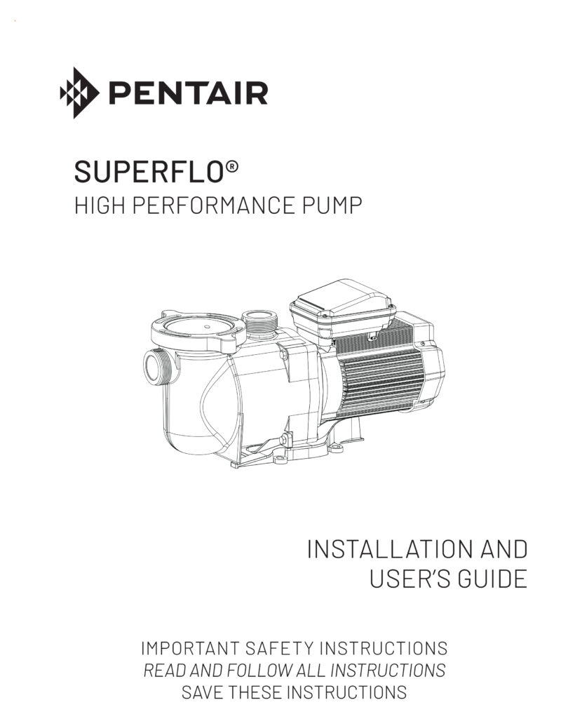 Pentair SuperFlo High Performance Single Speed Pool Pump 340037