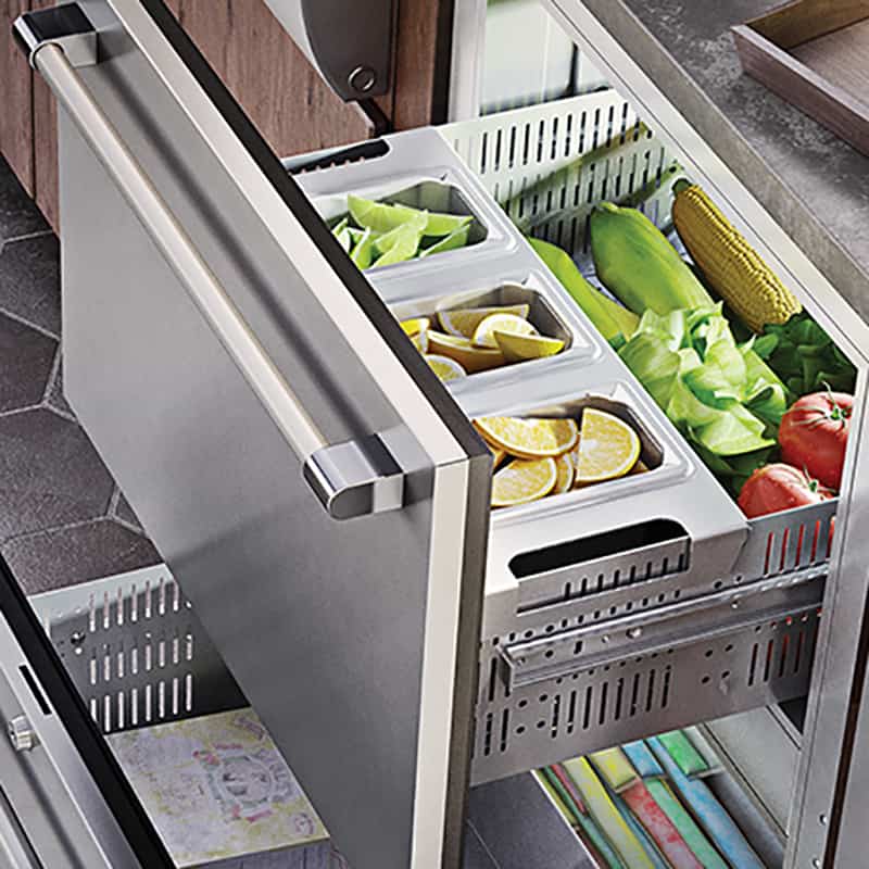 Perlick 24 Built-In Outdoor Dual Zone Freezer/Refrigerator Drawers