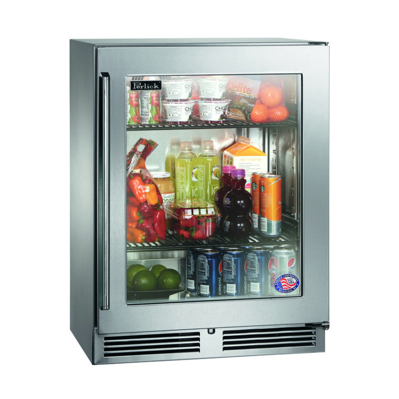 Perlick 24-In Signature Series Outdoor Glass Door Refrigerator