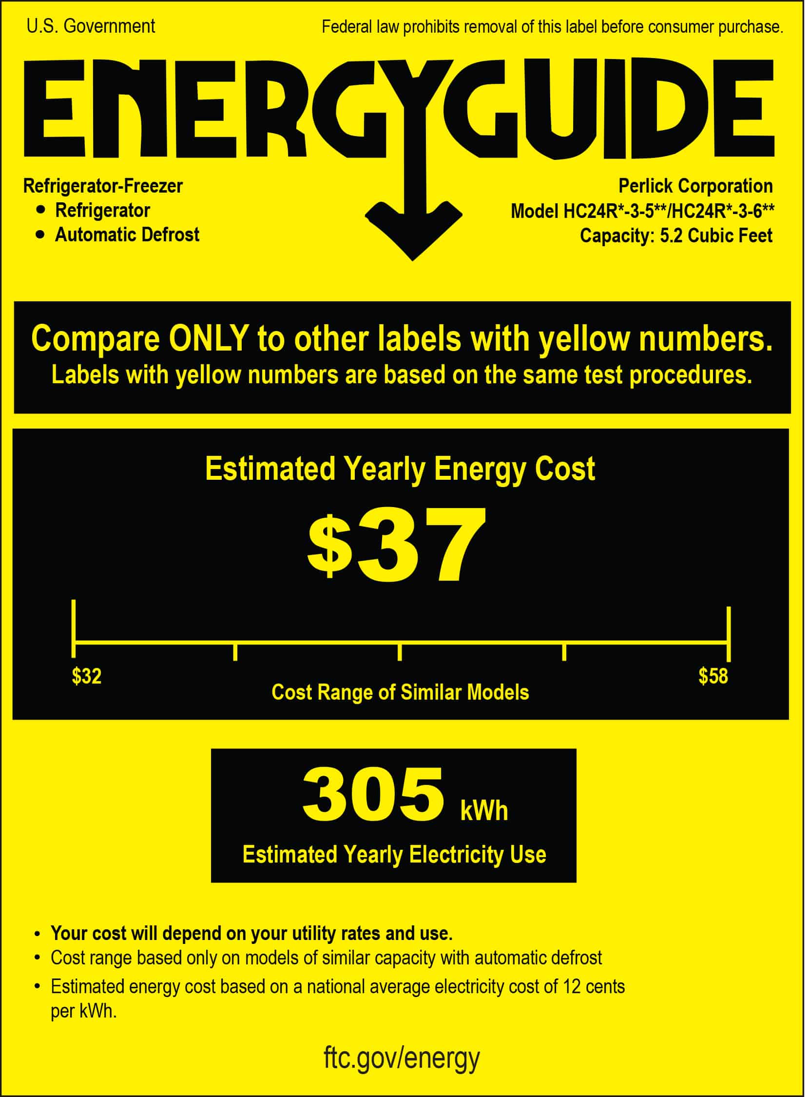 Perlick Drawer Refrigeration Energy Guide