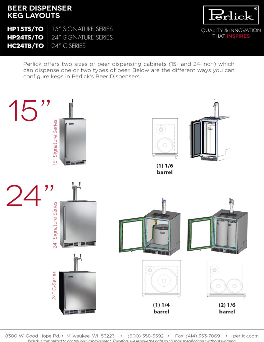 Perlick Keg Layouts