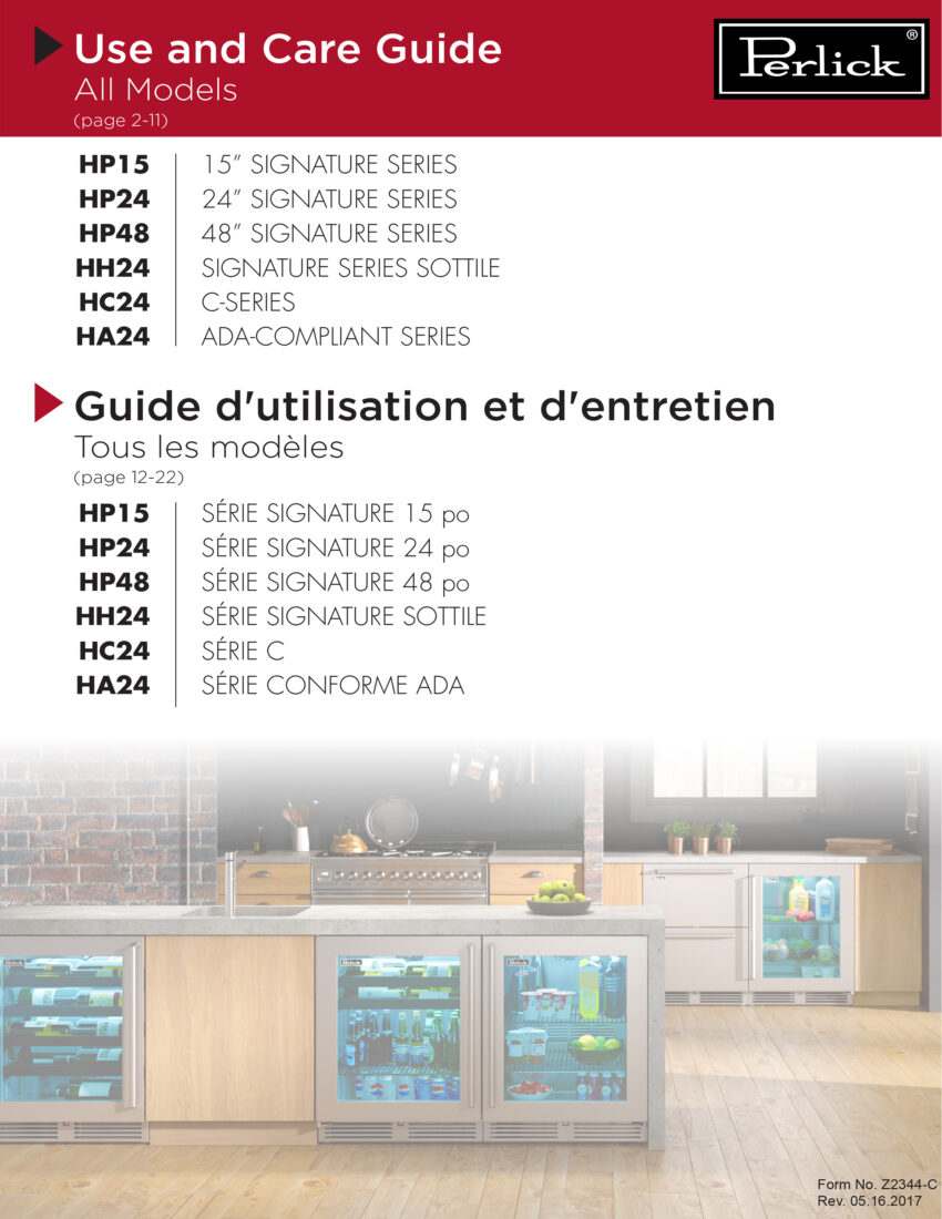 Perlick Product Use and Care Guide