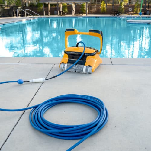DOLPHIN Wave 60 Commercial Robotic Pool Cleaner with Caddy Engineered for Extraordinary Pool Cleaning Performance Ideal for Commercial Swimming Pools up to 50 Feet… 