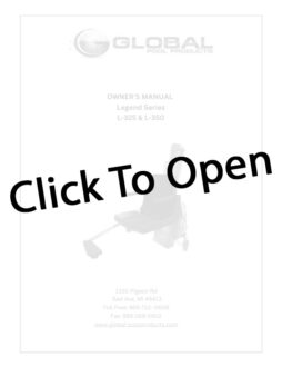 L-325 ADA Legend Pool Lift by Global Manual PDF