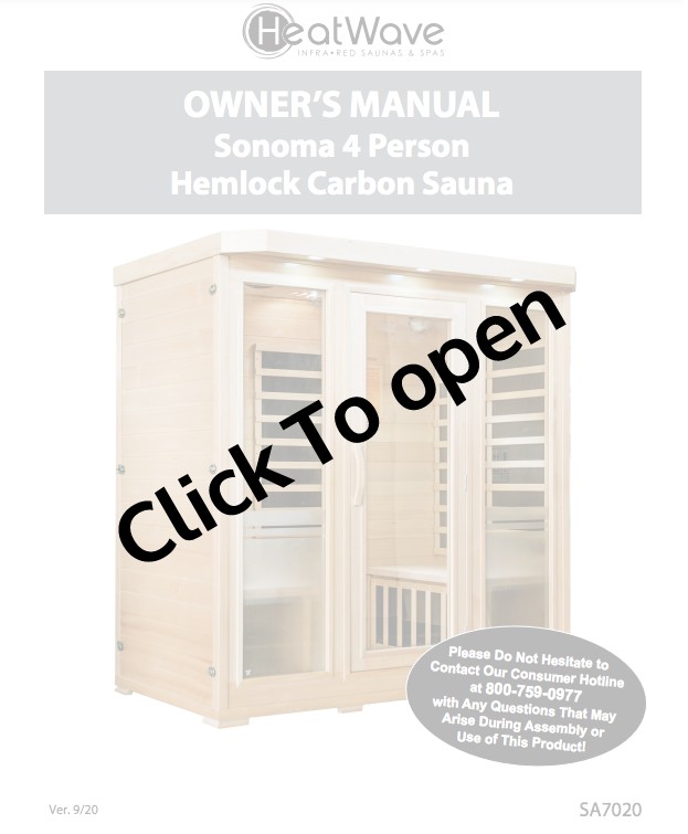 Sonoma 4-Person Hemlock Infrared Sauna PDF