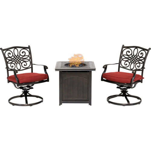 Traditions 3 Piece Fire Pit Set Red