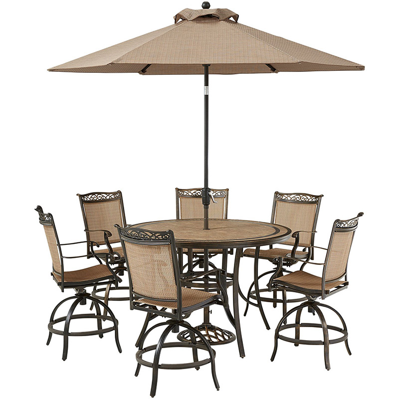 7 piece patio dining on sale set with umbrella