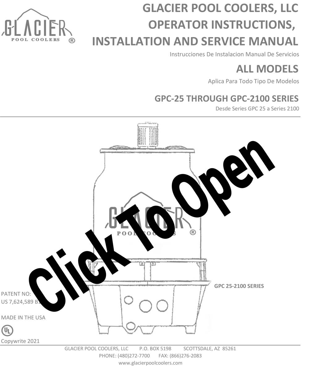Glacier Ice Block Residential Pool Cooler, 20k Gal Pools
