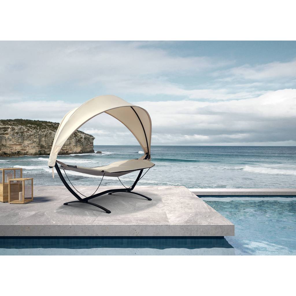 Sea Breeze Luxury Steel Frame Lounger With Canopy - Pool Warehouse