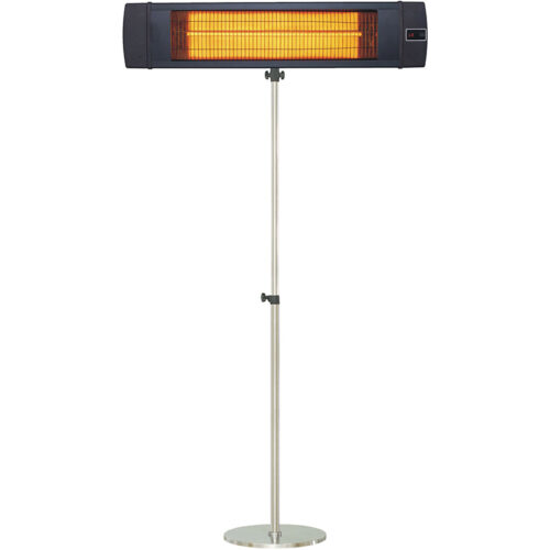 Hanover 34.6" Black Electric Carbon Lamp with Remote Control and Pole Stand