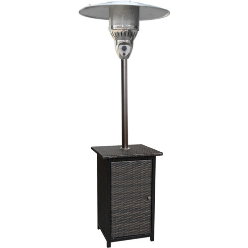 Hanover 7ft Tall 48,000 BTU Stainless Steel Square Wicker Propane Patio Heater