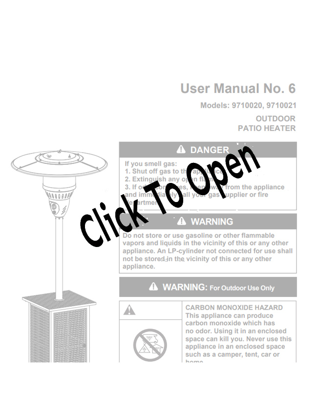 Stainless Steel Square Wicker Propane Patio Heater Manual