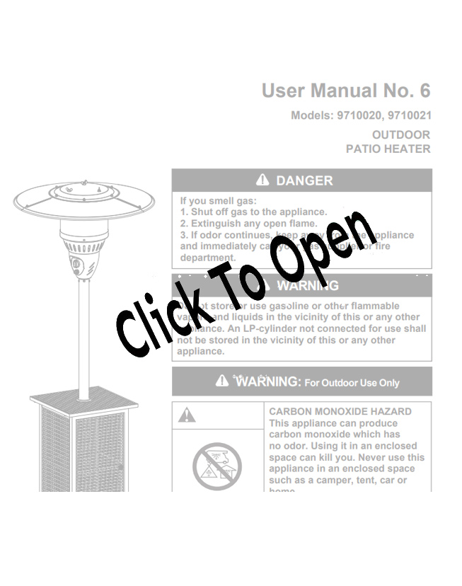 Stainless Steel Square Wicker Propane Patio Heater with Cover Combo Manual
