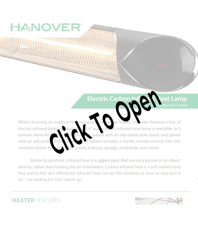 Black Carbon Lamp with Remote Control and Pole Stand Spec Sheet