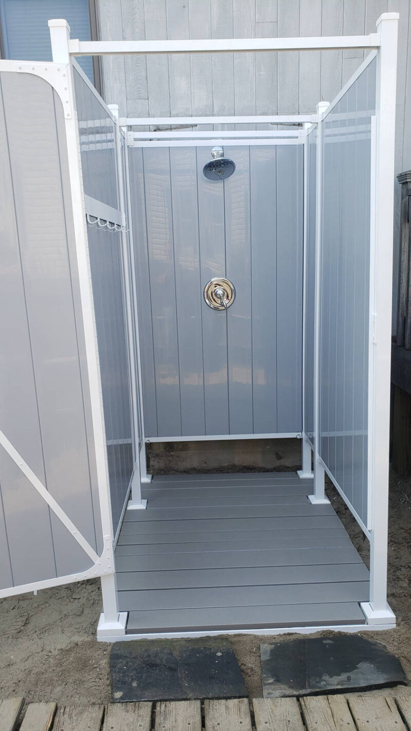 Serenity Double DIY Outdoor Shower or Bathroom Enclosure Grey Model D-560 Inside