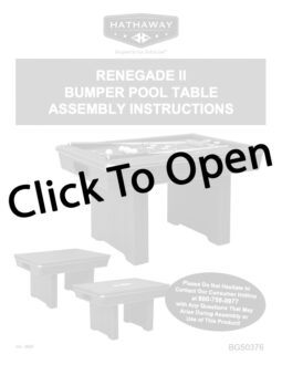 Renegade II Bumper Pool Table Assembly Instructions