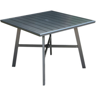 Hanover Cortino Commercial Aluminum 38" Square Slat Top Table