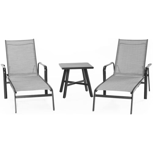 Hanover Foxhill 3 Piece Set with 2 Chaise Lounge Chairs and Side Table
