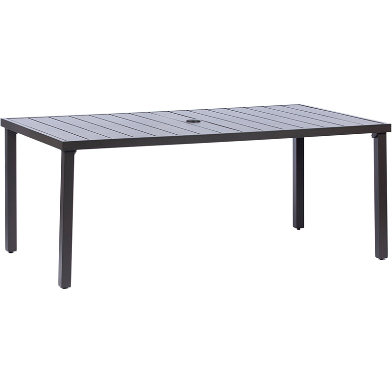 Mod Furniture Carter 7 Slat Aluminum Chairs and Slat Top Table Dining Set