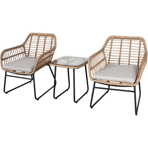 Mod Furniture Mia 2 Rattan Wicker Chairs and Side Table Seating Set