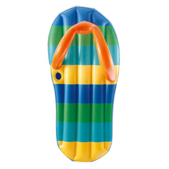 71in Multi-Colored Beach Striped Flip Flop Inflatable Pool Float